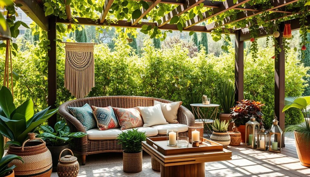 boho patio decor