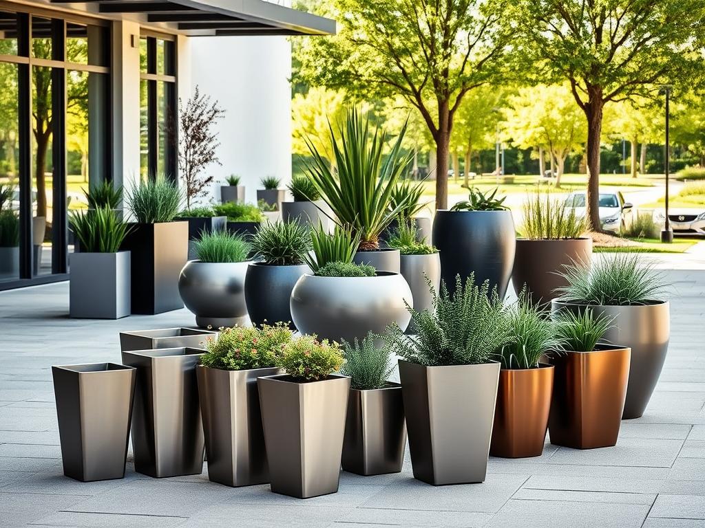 outdoor metal planters