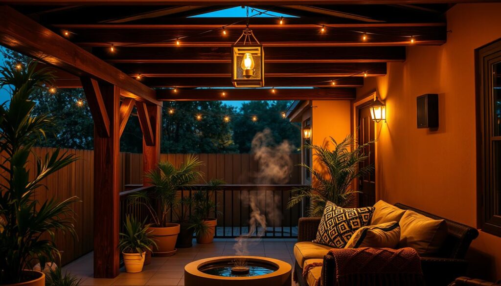 serene patio lighting