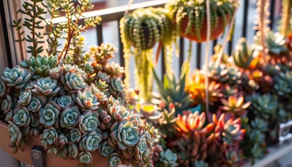 succulent plants on balcony