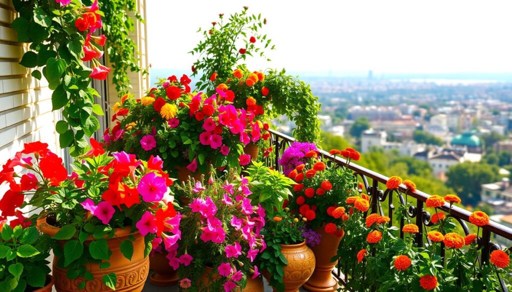 summer balcony flowers