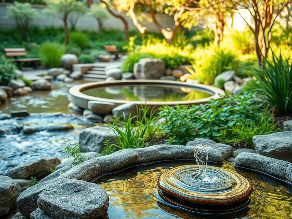water features in sensory garden