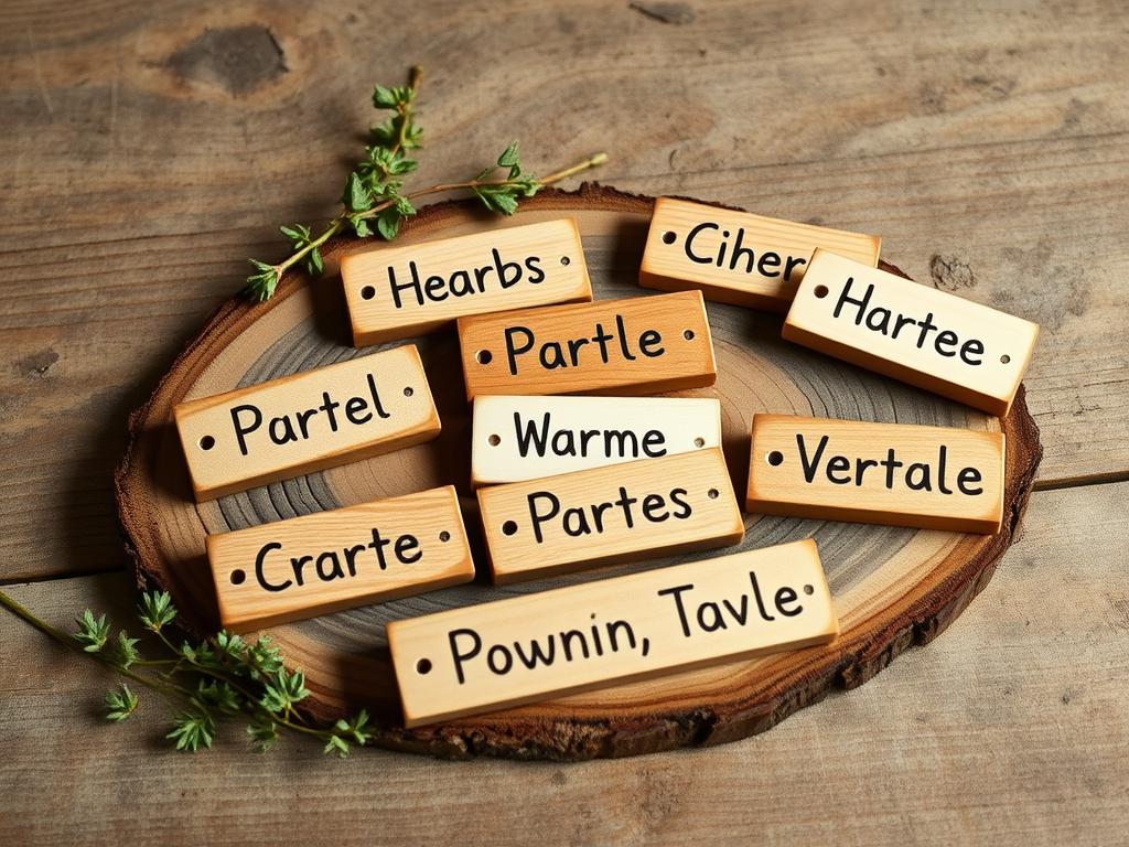 wooden plant labels